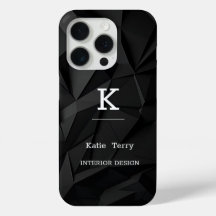 Monogramme moderne minimaliste noir et blanc Coque