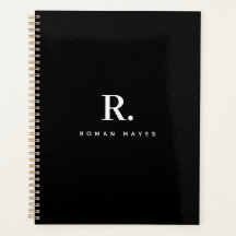 Monogramme Moderne Minimaliste Point Gras Noir Bla