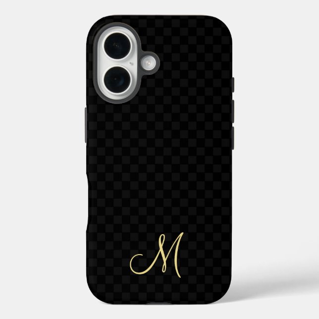 Monogramme moderne Motif iPhone Slim Fit Coque dur (Verso)