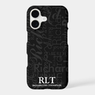 Monogramme moderne Nom noir Élégant