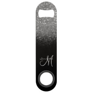Monogramme moderne Parties scintillant en argent e