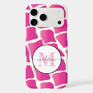 Monogramme moderne rose et ivoire Giraffe Motif