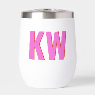 Monogramme moderne rose rouge ombre Personnalisé