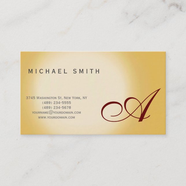 Monogramme Moderne Simple Consultant Carte de visi (Devant)