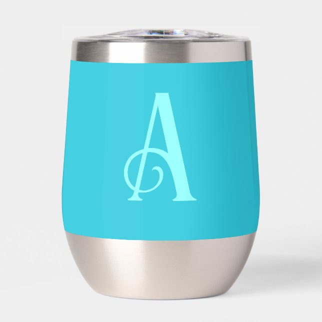 Monogramme Moderne Simple Turquoise (Avant)