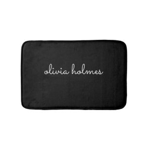 monogramme moderne Tapis de bain moderne en noir