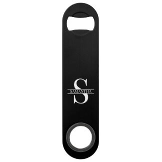 Monogramme moderne tendance noir et blanc Nom