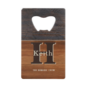 Monogramme moderne Tonton de bois rustique Brown