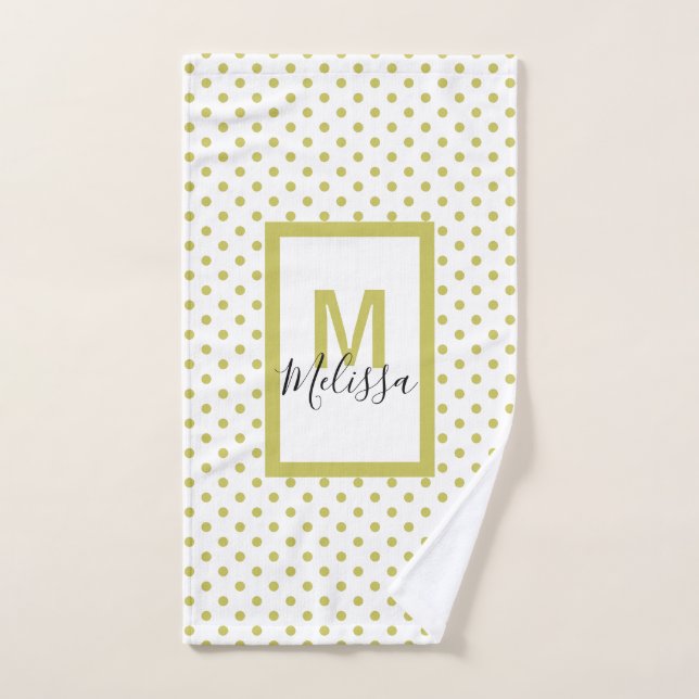 Monogramme Motif du cercle d'or blanc moderne (Serviette à main)