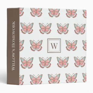 Monogramme Motif papillon Classeur de l'école de f