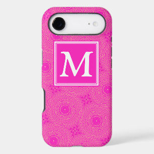 Monogramme motif rose chaud cercles