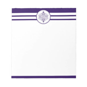 Monogramme Nautique Élégant Bloc-notes bleu marine