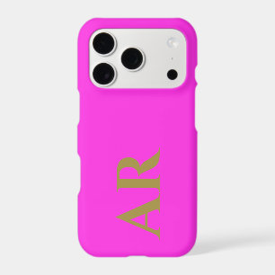 Monogramme Néon Rose Chaud Or Initiales Minimalist