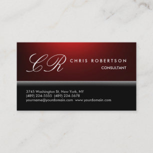 Monogramme Noir Blanc Rouge Carte de visite tendan