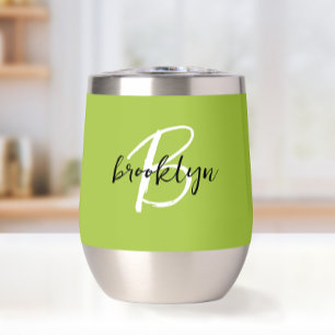 Monogramme noir blanc vert citron