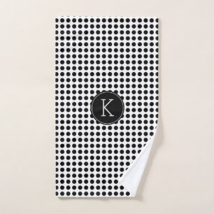 Monogramme noir et blanc moderne de motif de point