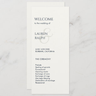 Monogramme noir et blanc Programme de mariage de b