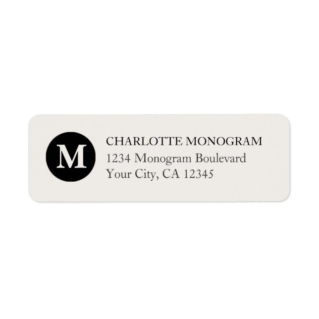 Monogramme noir et crème (Devant)