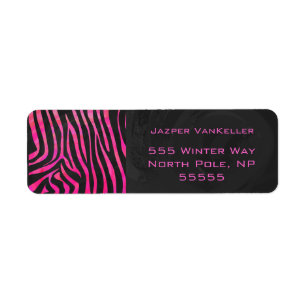 Monogramme noir et rose chaud Zebra Design