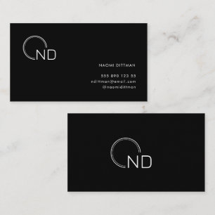 Monogramme noir minimaliste Carte de visite person