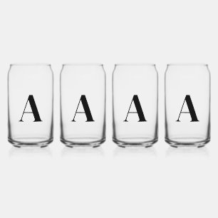 Monogramme noir moderne Ensemble de verre à canne