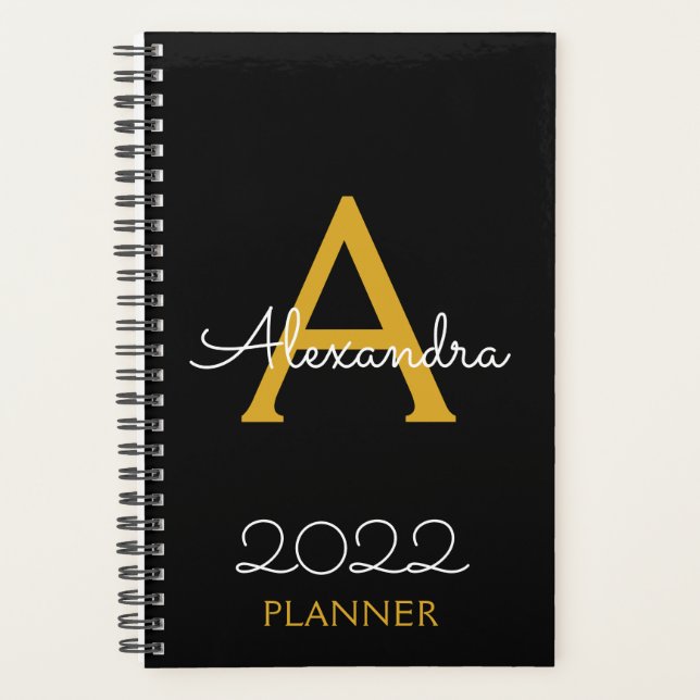 Monogramme noir or 2022 Élégant (Devant)