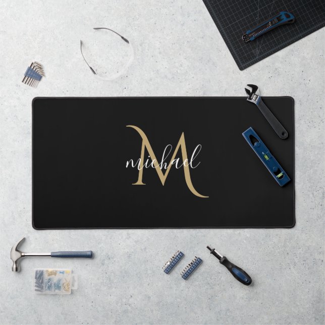 Monogramme noir personnalisé (Poste de travail)