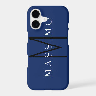 Monogramme Noir Professionnel Bleu Votre Nom