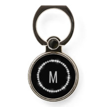 Monogramme noir rond diamant