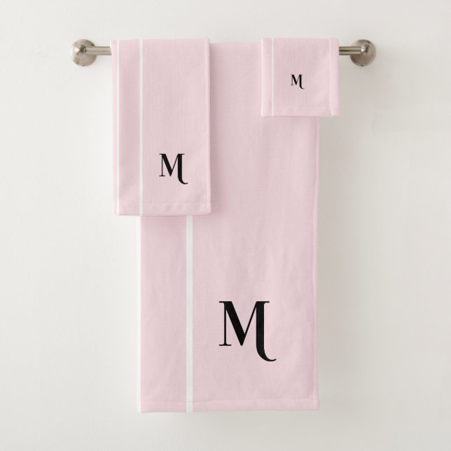 Monogramme noir rose pastel Grandes bandes de cour (En situation)
