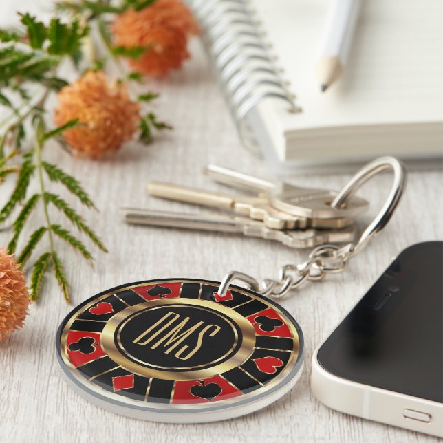 Monogramme noir, rouge et or Las Vegas Style (Devant droit)