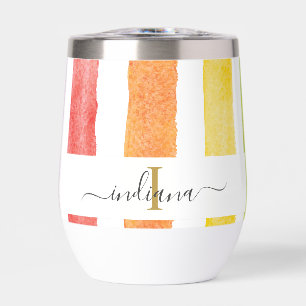 Monogramme Nom du script Aquarelle Bandes