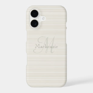 Monogramme Nom Personnalisé Champagne Blanc Rayure