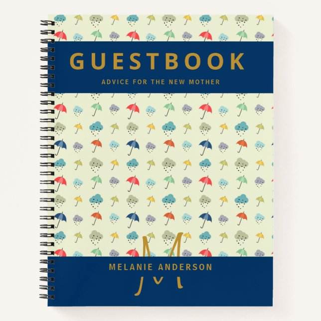 Monogramme Nouvelle mère Conseil Baby shower Livre (Devant)