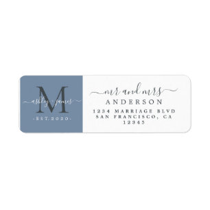 Monogramme nouvellement marié M. Mme Adresse de re