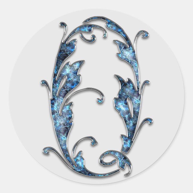 monogramme numéro 0 autocollants (Devant)