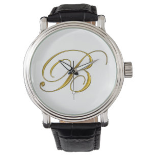 Monogramme or B Montres personnalisées