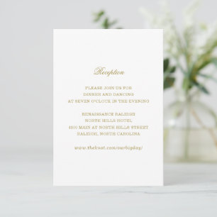 Monogramme Or Carte de réception de mariage tradit