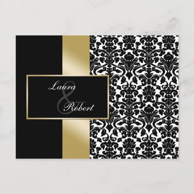monogramme or - Cartes de remerciements (Devant)