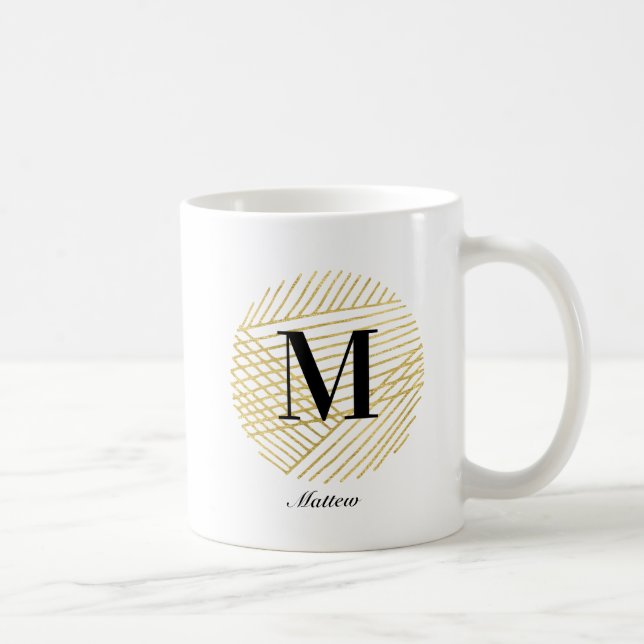 Monogramme or / Logo Mug café personnalisé (Droite)