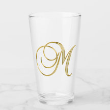 Monogramme or M verre