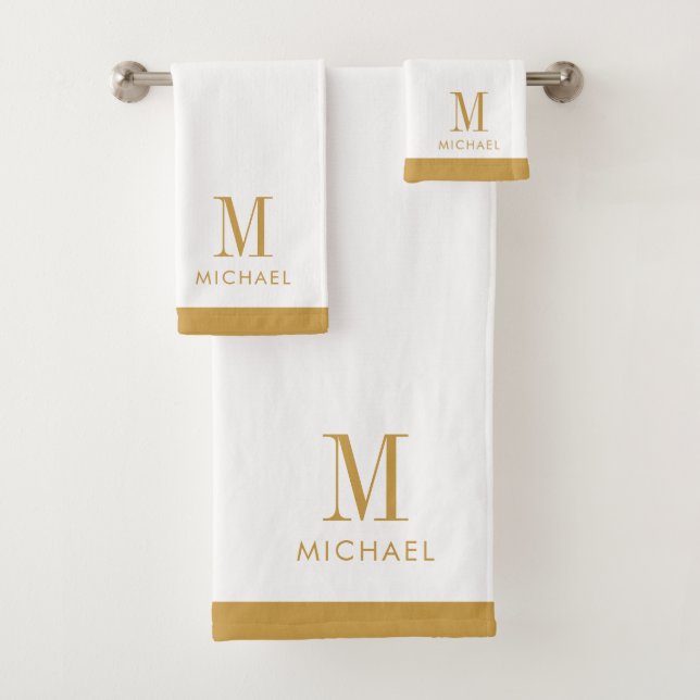 Monogramme Or moderne en blanc (En situation)