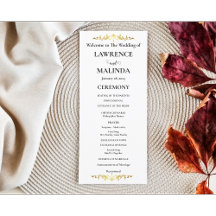 Monogramme Or Simple Elegant Wedding Programme
