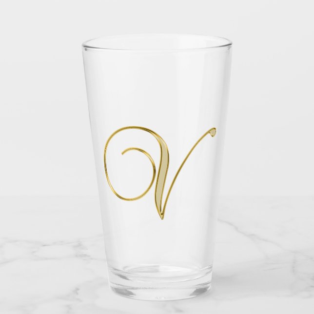 Monogramme or V verre (Devant)