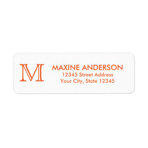 Monogramme orange classique moderne