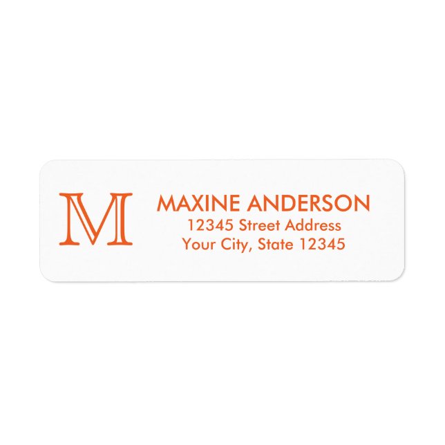 Monogramme orange classique moderne (Devant)