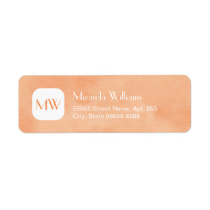 Monogramme orange de Pêche simple et chic avec nom