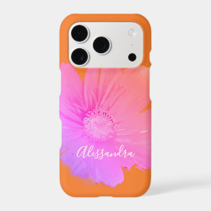 Monogramme Orange Floral Rose Aquarelle Fleur Sauv