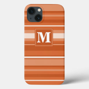 Monogramme orange rayures Coque-Mate coque iphone