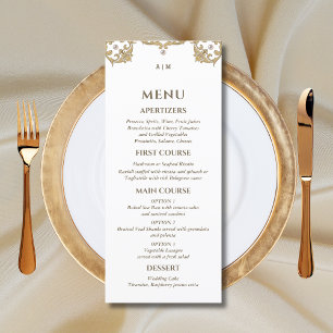 Monogramme Ornate Victorian Vintage Wedding Menu